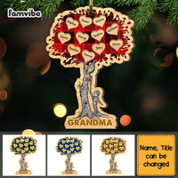 Personalized Grandma Tree Buffalo Plaid Ornament OB38 58O67 thumb 1