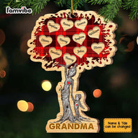 Personalized Grandma Tree Buffalo Plaid Ornament OB38 58O67 thumb 1
