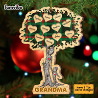 Personalized Grandma Tree Buffalo Plaid Ornament OB38 58O67 thumb 1