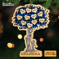 Personalized Grandma Tree Buffalo Plaid Ornament OB38 58O67 thumb 1