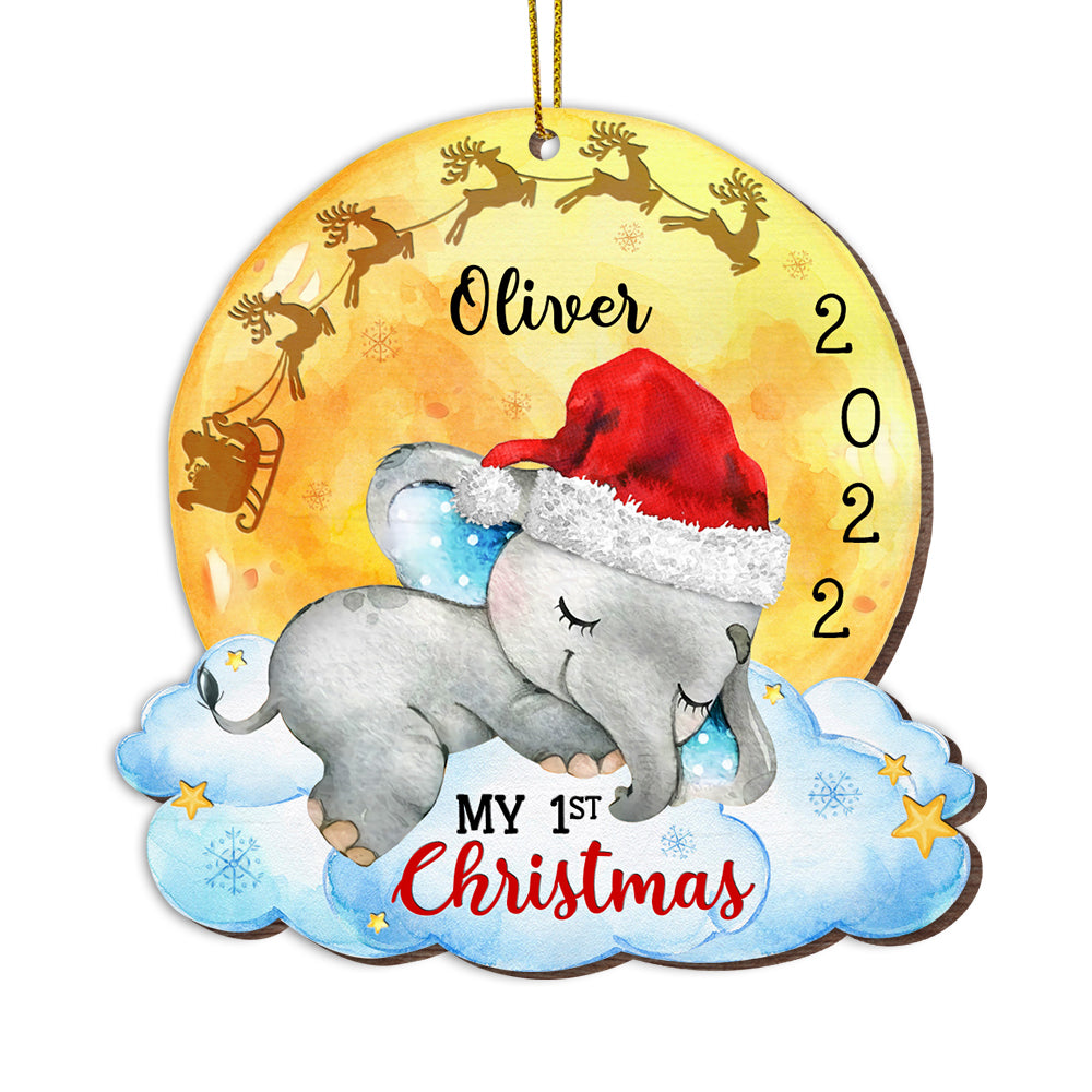 Personalized Elephant Baby's First Christmas Ornament OB41 32O53 Primary Mockup