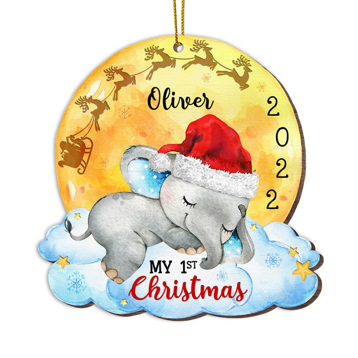 Personalized Elephant Baby's First Christmas Ornament OB41 32O53 1