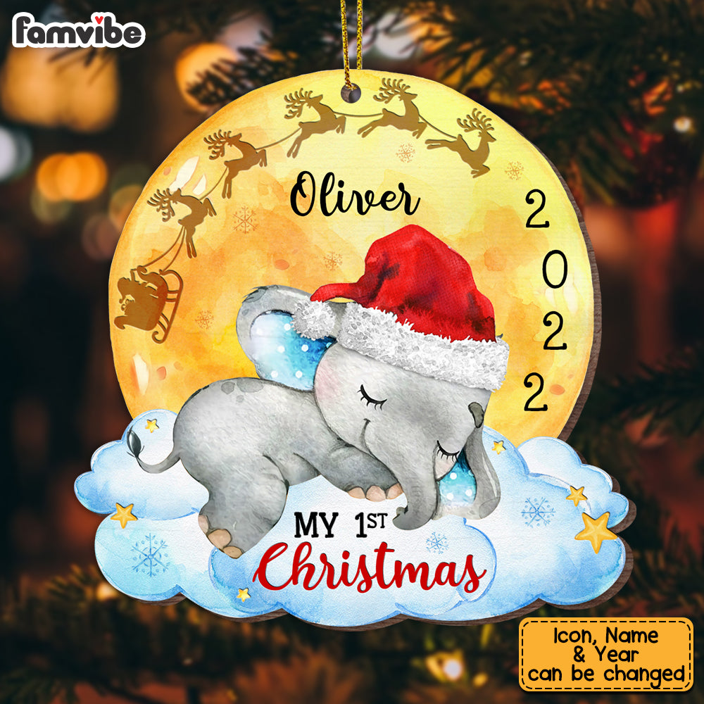 Personalized Elephant Baby's First Christmas Ornament OB41 32O53 Primary Mockup