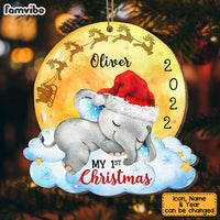 Personalized Elephant Baby's First Christmas Ornament OB41 32O53 thumb 1