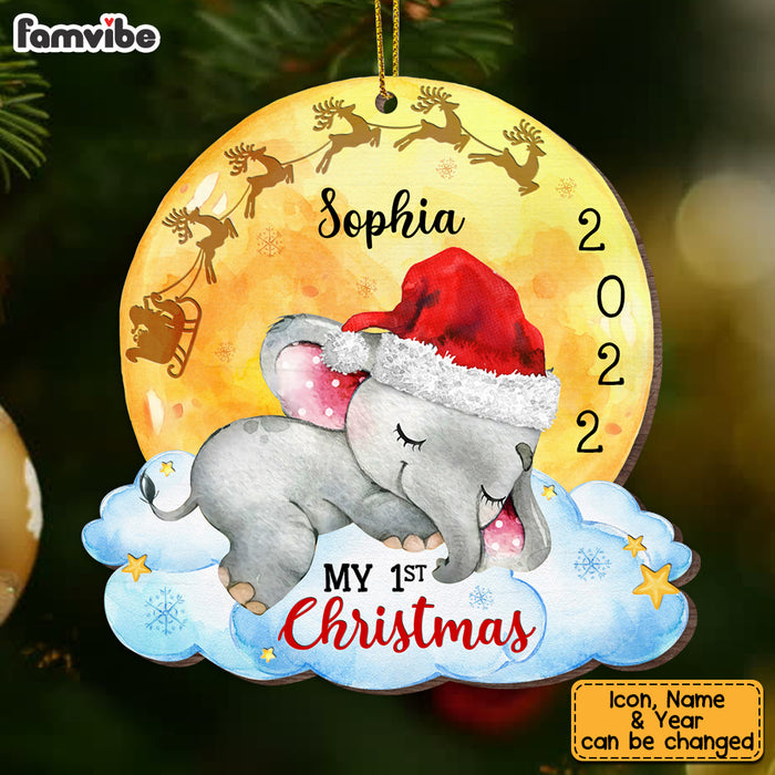 Personalized Elephant Baby's First Christmas Ornament OB41 32O53 1