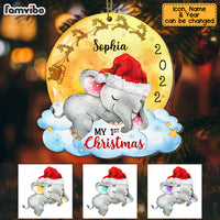 Personalized Elephant Baby's First Christmas Ornament OB41 32O53 thumb 1