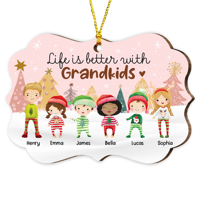 Personalized Life Is Better With Grandkids Boho Christmas Benelux Ornament OB42 58O53 1