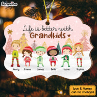 Personalized Life Is Better With Grandkids Boho Christmas Benelux Ornament OB42 58O53 thumb 1