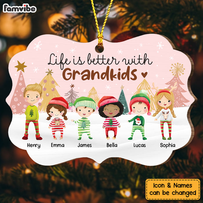 Personalized Life Is Better With Grandkids Boho Christmas Benelux Ornament OB42 58O53 1