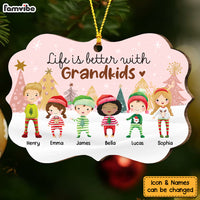Personalized Life Is Better With Grandkids Boho Christmas Benelux Ornament OB42 58O53 thumb 1