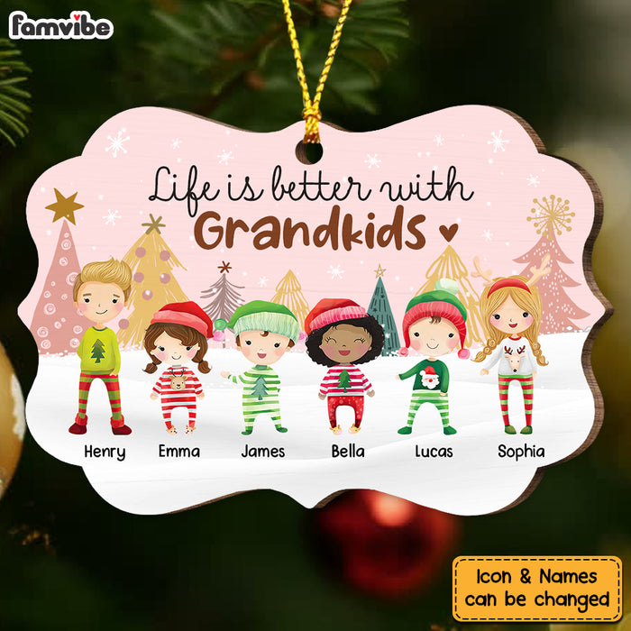 Personalized Life Is Better With Grandkids Boho Christmas Benelux Ornament OB42 58O53 1