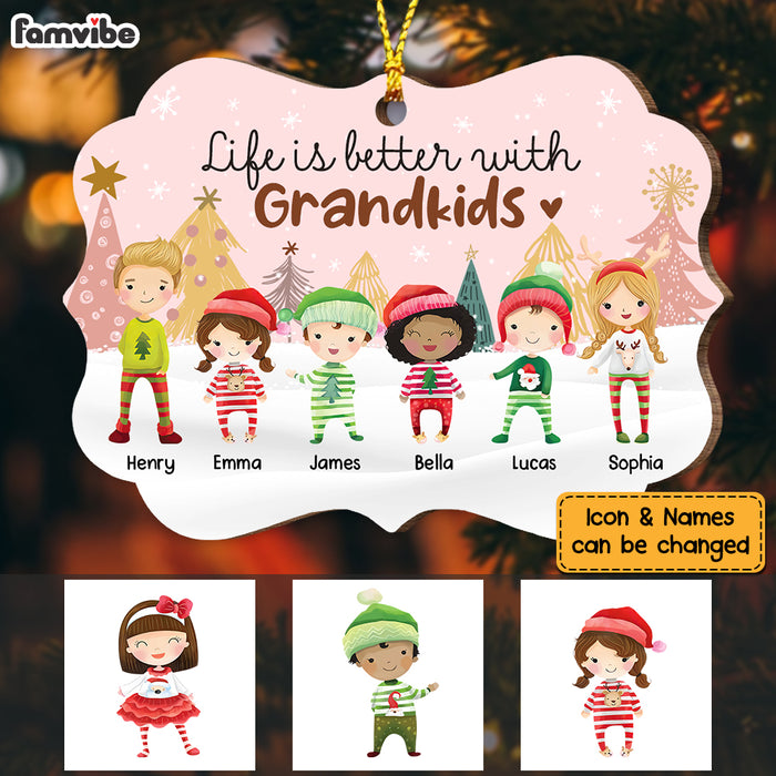 Personalized Life Is Better With Grandkids Boho Christmas Benelux Ornament OB42 58O53 1