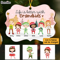 Personalized Life Is Better With Grandkids Boho Christmas Benelux Ornament OB42 58O53 thumb 1