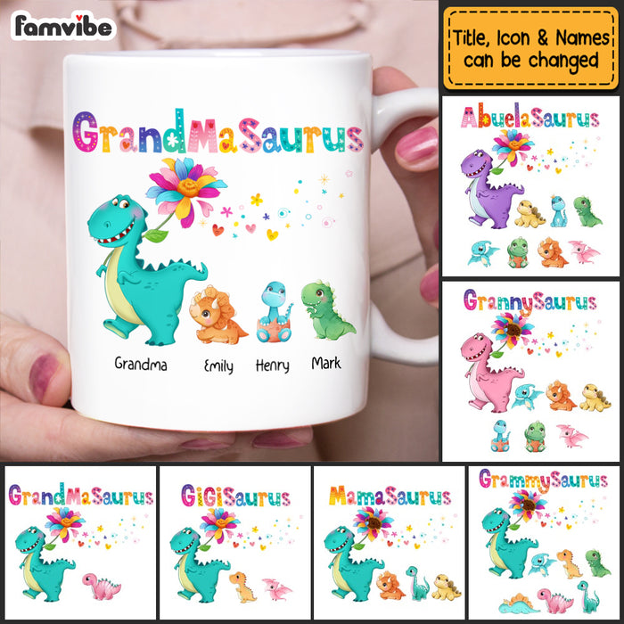 Personalized Grandmasaurus Colorful Flower Mug SB122 30O53 1