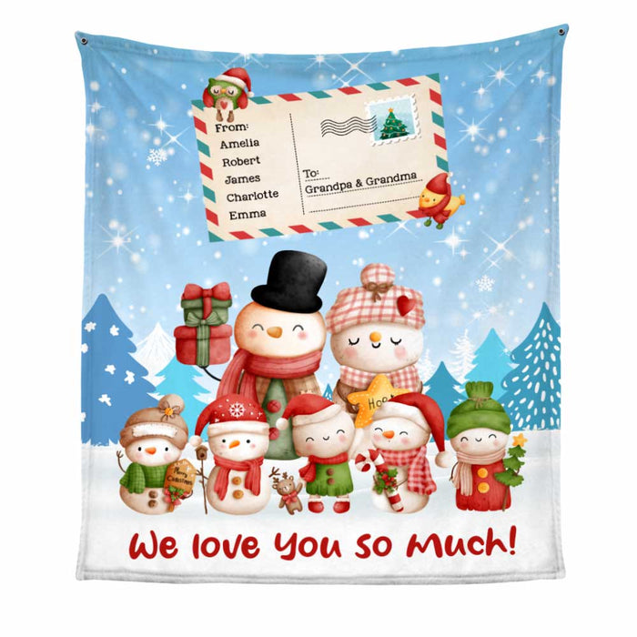 Personalized Grandparents Snowman Blanket OB43 30O47 1