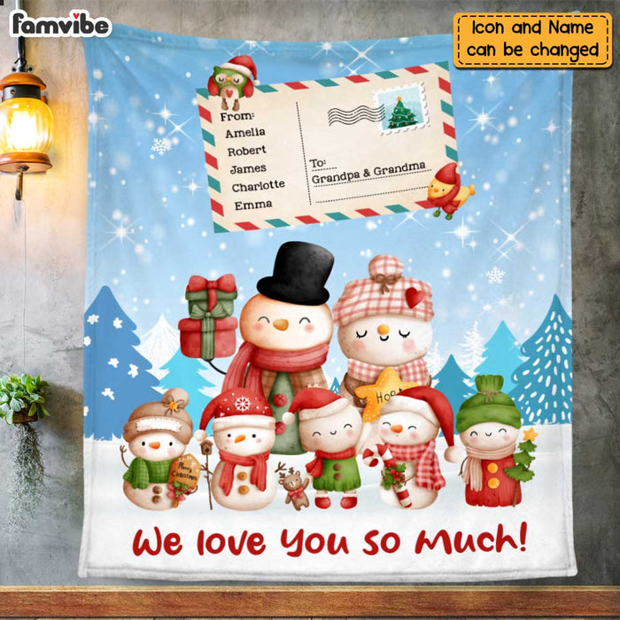 Personalized Grandparents Snowman Blanket OB43 30O47 1