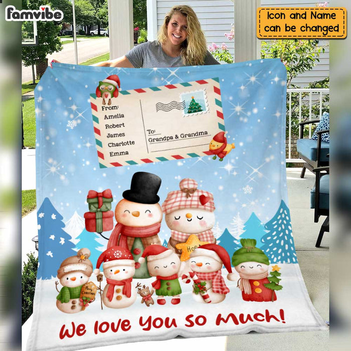 Personalized Grandparents Snowman Blanket OB43 30O47 1