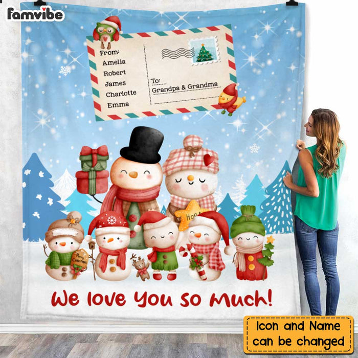 Personalized Grandparents Snowman Blanket OB43 30O47 1
