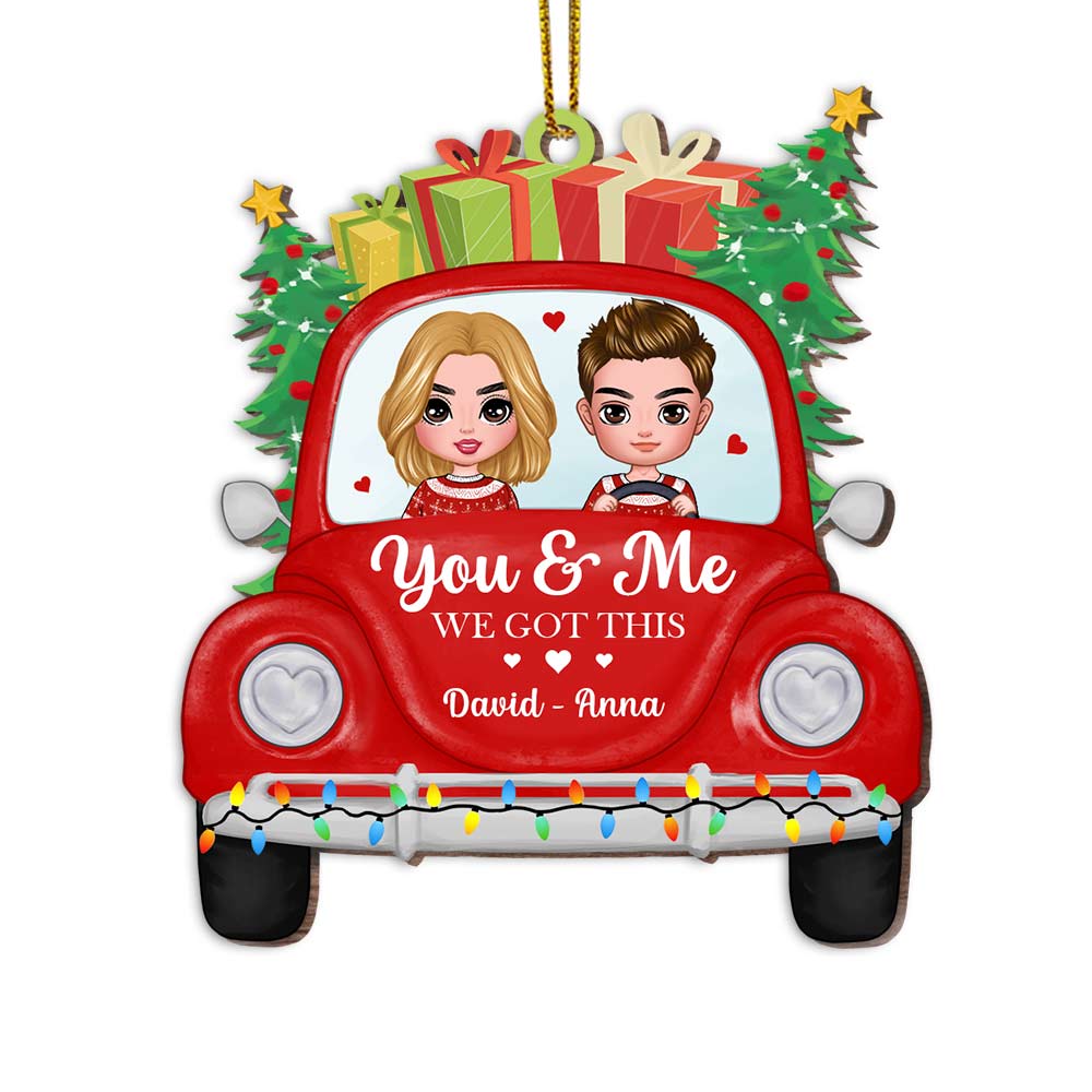 Personalized Red Truck Couple Ornament OB43 23O28 Primary Mockup