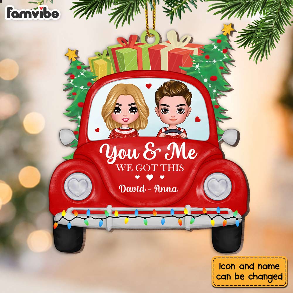 Personalized Red Truck Couple Ornament OB43 23O28 Primary Mockup
