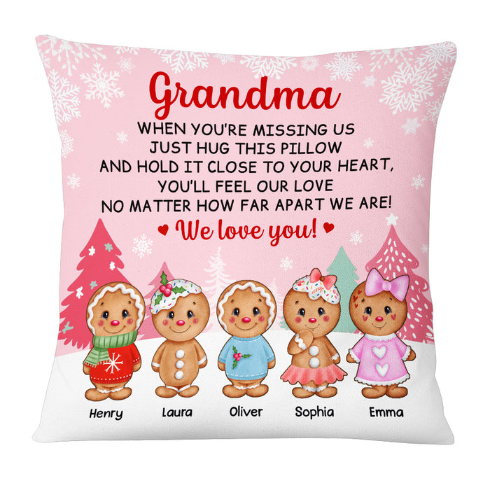 Personalized Hug To Grandma Christmas Gingerbread Pillow OB42 23O53 1