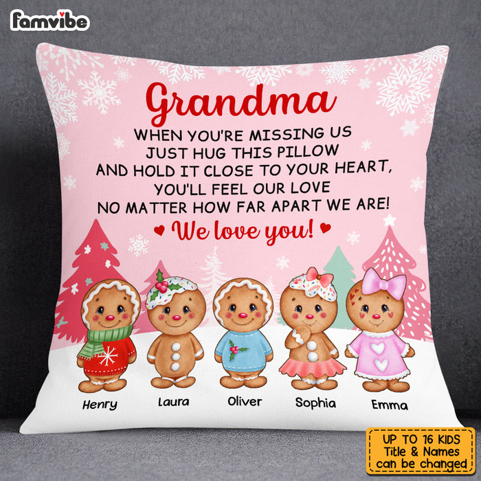 Personalized Hug To Grandma Christmas Gingerbread Pillow OB42 23O53 1