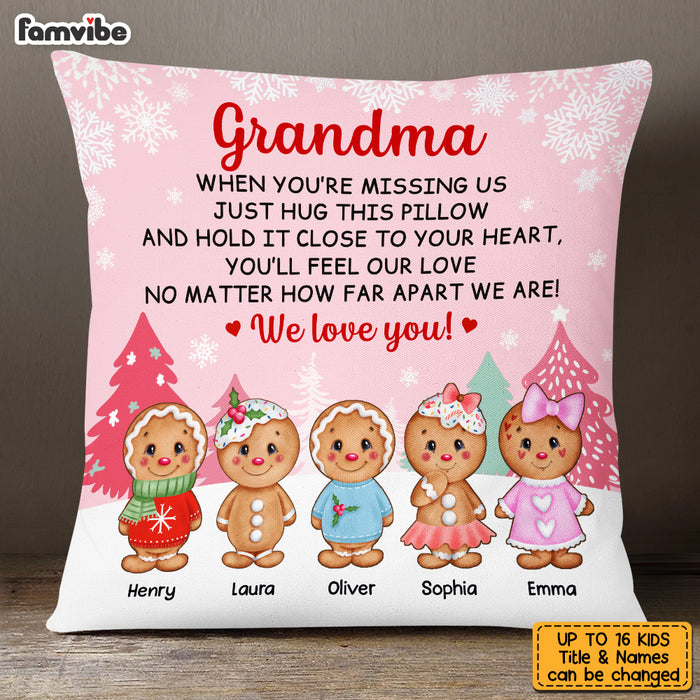 Personalized Hug To Grandma Christmas Gingerbread Pillow OB42 23O53 1