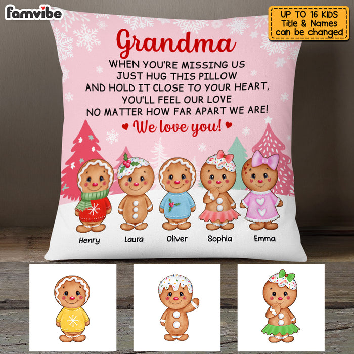 Personalized Hug To Grandma Christmas Gingerbread Pillow OB42 23O53 1