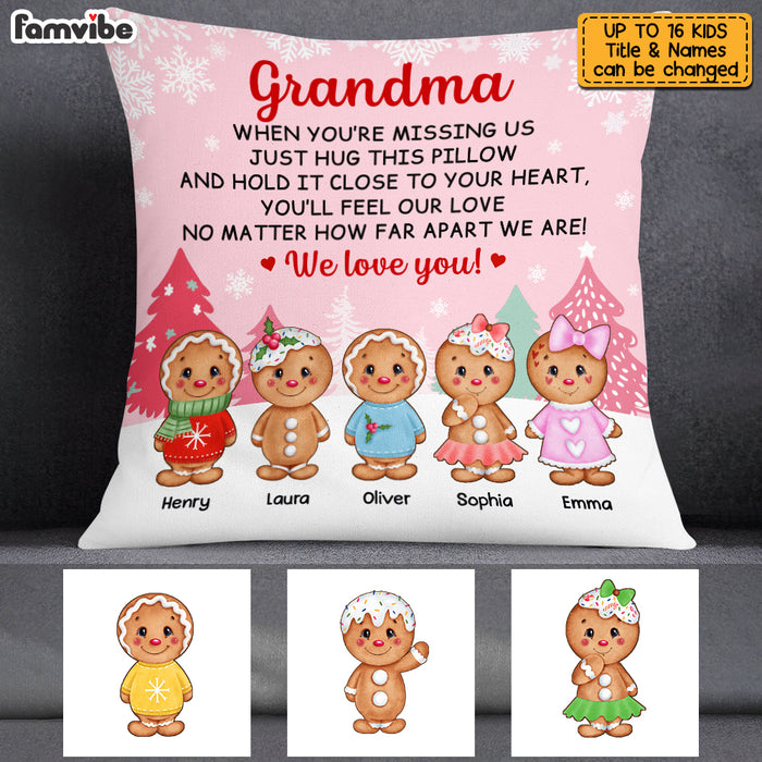 Personalized Hug To Grandma Christmas Gingerbread Pillow OB42 23O53 1