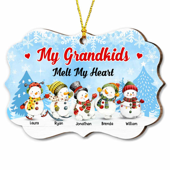 Personalized My Grandkids Melt My Heart Snowman Christmas Benelux Ornament OB53 32O67 1
