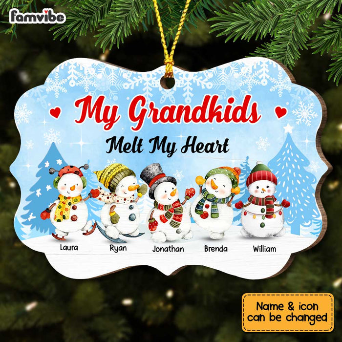 Personalized My Grandkids Melt My Heart Snowman Christmas Benelux Ornament OB53 32O67 1