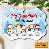 Personalized My Grandkids Melt My Heart Snowman Christmas Benelux Ornament OB53 32O67 thumb 1