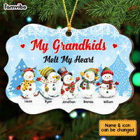 Personalized My Grandkids Melt My Heart Snowman Christmas Benelux Ornament OB53 32O67 thumb 1