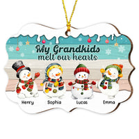 Personalized My Grandkids Melt My Heart Grandma Grandparents Christmas Benelux Ornament OB54 58O53 thumb 1