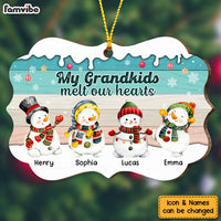 Personalized My Grandkids Melt My Heart Grandma Grandparents Christmas Benelux Ornament OB54 58O53 thumb 1