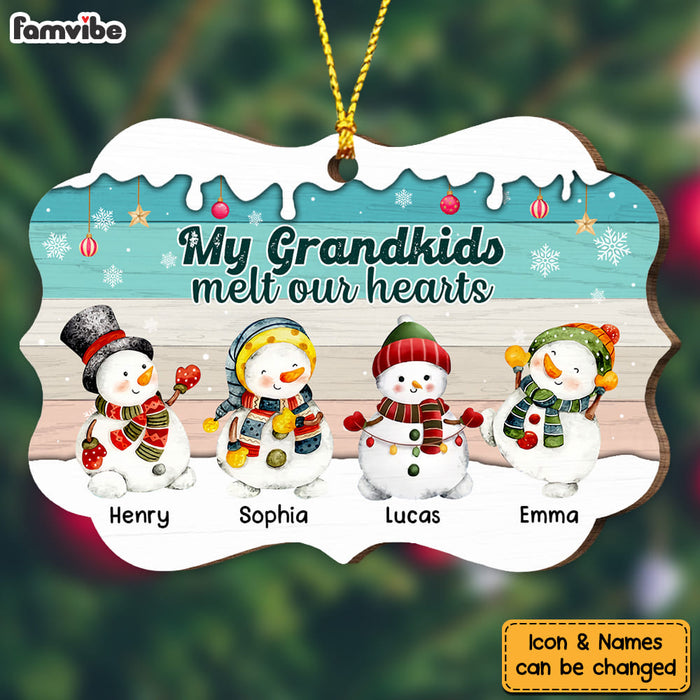 Personalized My Grandkids Melt My Heart Grandma Grandparents Christmas Benelux Ornament OB54 58O53 1