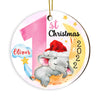 Personalized Elephant Baby First Christmas Circle Ornament OB53 23O28 1