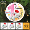 Personalized Elephant Baby First Christmas Circle Ornament OB53 23O28 1