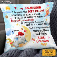 Personalized Elephant To My Grandson Christmas Pillow OB51 32O67 thumb 1