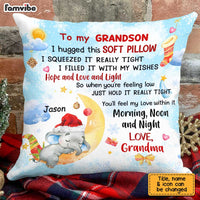 Personalized Elephant To My Grandson Christmas Pillow OB51 32O67 thumb 1