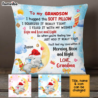 Personalized Elephant To My Grandson Christmas Pillow OB51 32O67 thumb 1