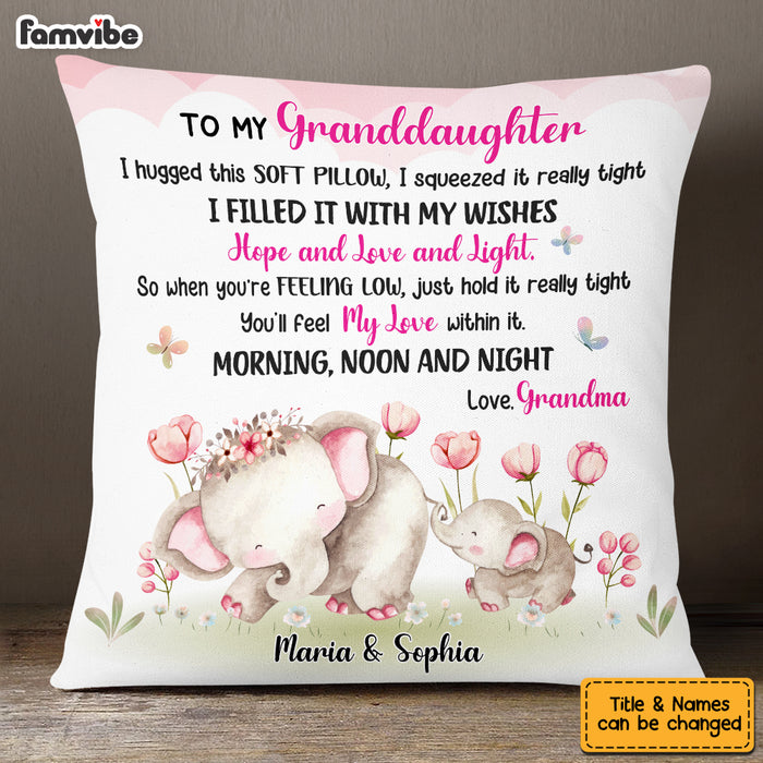Personalized Granddaughter Elephant Pillow OB62 85O53 1