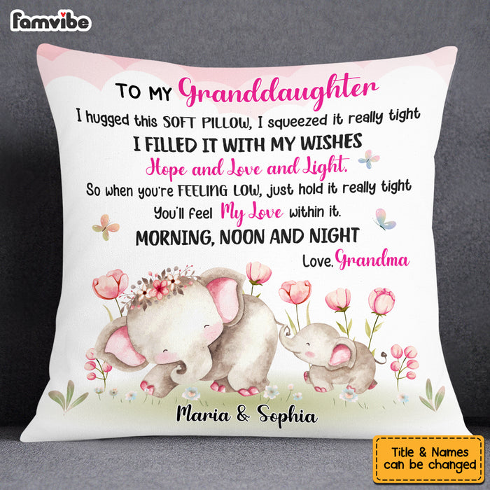 Personalized Granddaughter Elephant Pillow OB62 85O53 1