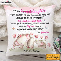 Personalized Granddaughter Elephant Pillow OB62 85O53 thumb 1