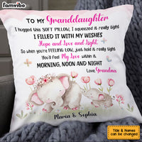 Personalized Granddaughter Elephant Pillow OB62 85O53 thumb 1