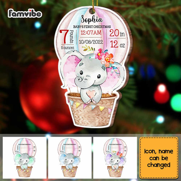 Personalized Baby Elephant First Christmas Ornament OB61 85O67 1