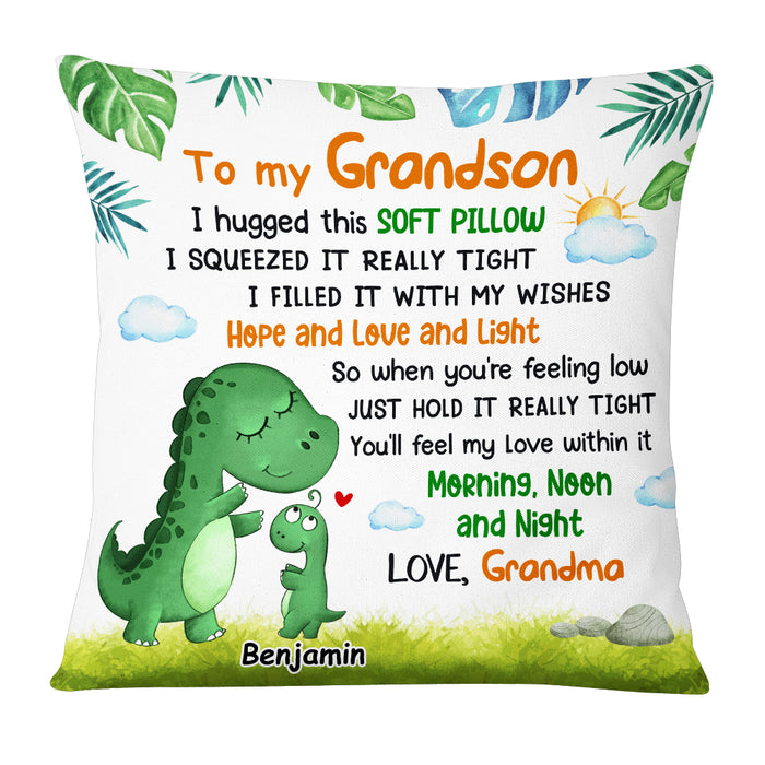 Personalized Grandson Dinosaur Pillow OB81 85O53 1