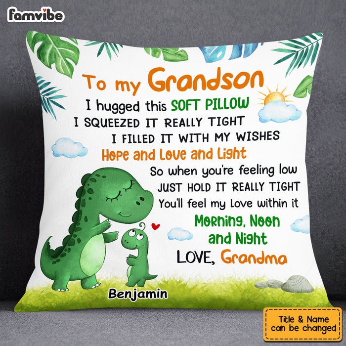 Personalized Grandson Dinosaur Pillow OB81 85O53 1