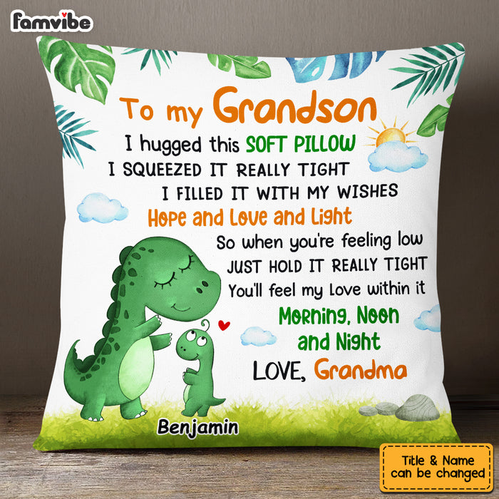 Personalized Grandson Dinosaur Pillow OB81 85O53 1