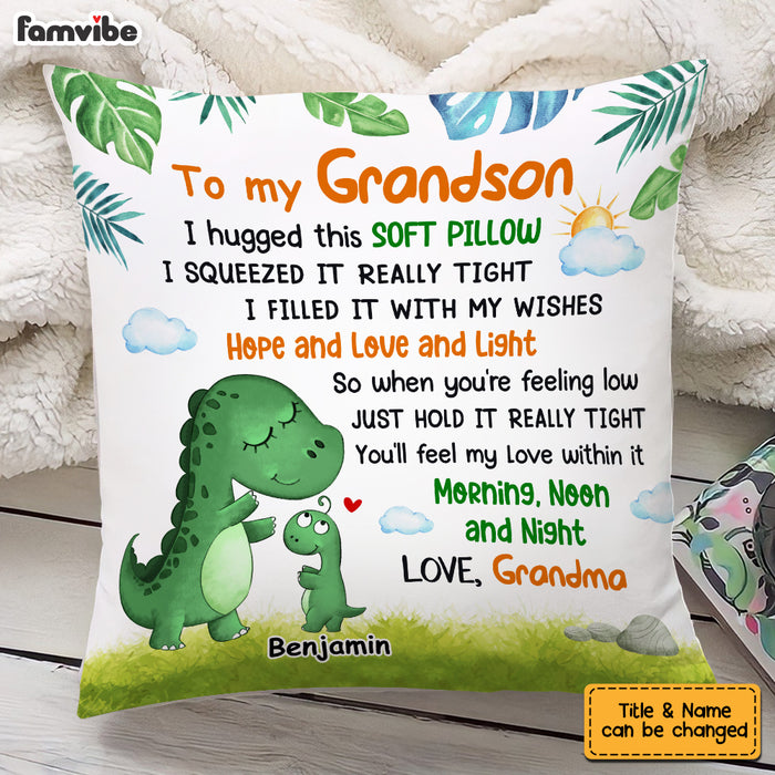 Personalized Grandson Dinosaur Pillow OB81 85O53 1